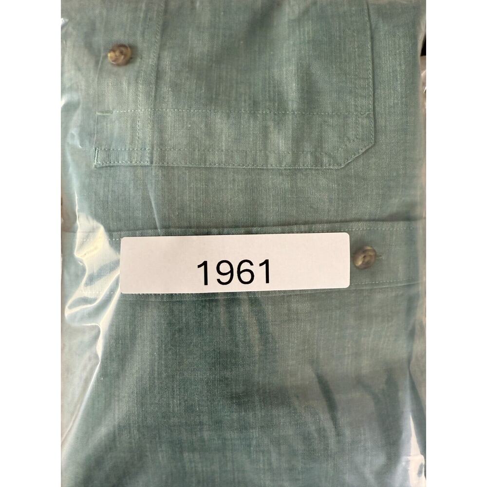 LL Bean Womens Size XL Cotton Button Shirt Green Short Sleeve Casual Collared - Picture 10 of 10